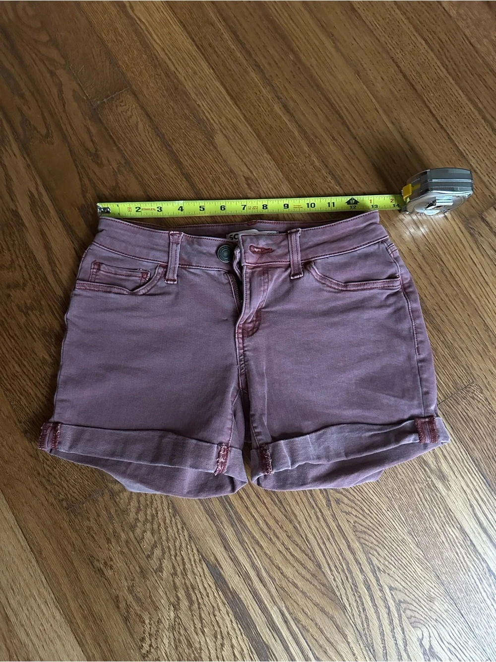 SO Orange/Pink Rolled Hem Jean Shorts - Size 0 - Picture 2 of 8